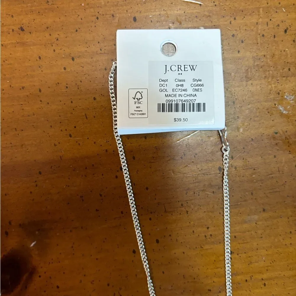 J. Crew Silver Heart Necklace